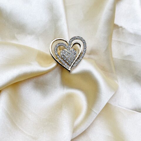 1 Piece Imported Radiant Double Heart Crystal Ring  A Love That Shines ???? | Best Quality Adjustable Ring | Ring For Girls & Women